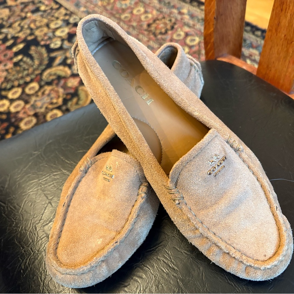 Coach 02277 Amber Tan Suede Leather Moccasin Size 38/7 US